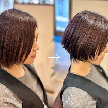 伸びたショートボブに少し手加えるだけで可愛いショートボブに♫